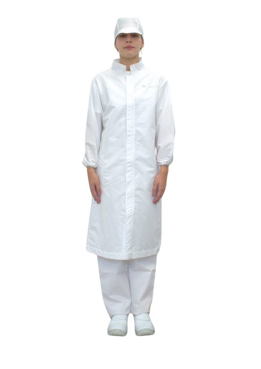 Women's White Coat with Mandarin Collar