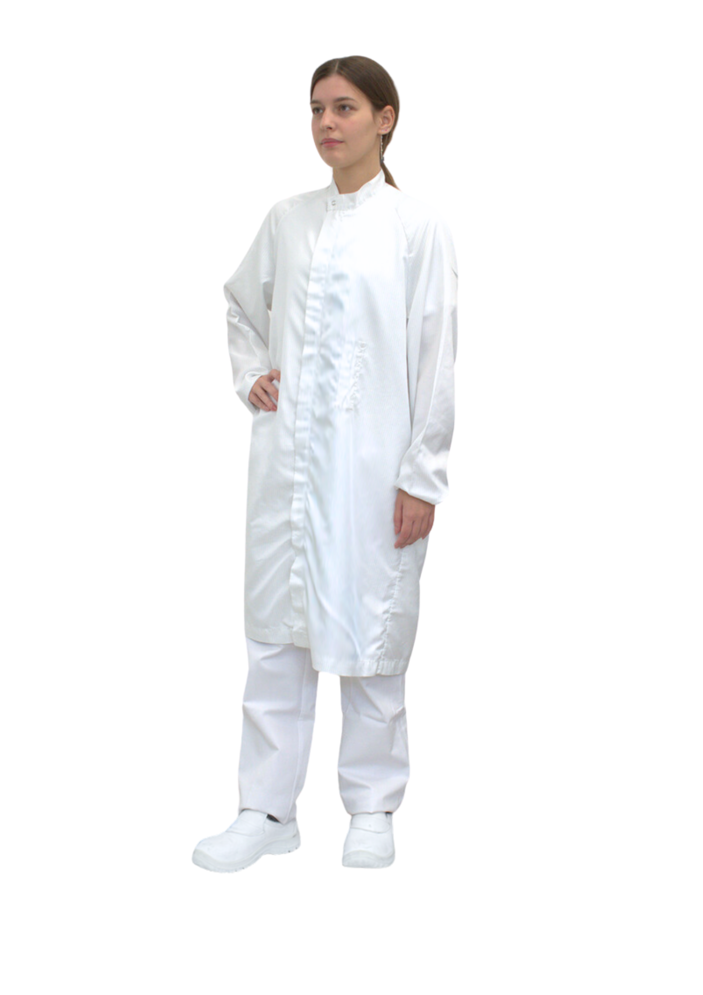 Unisex Cleanroom Gown with Mandarin Collar