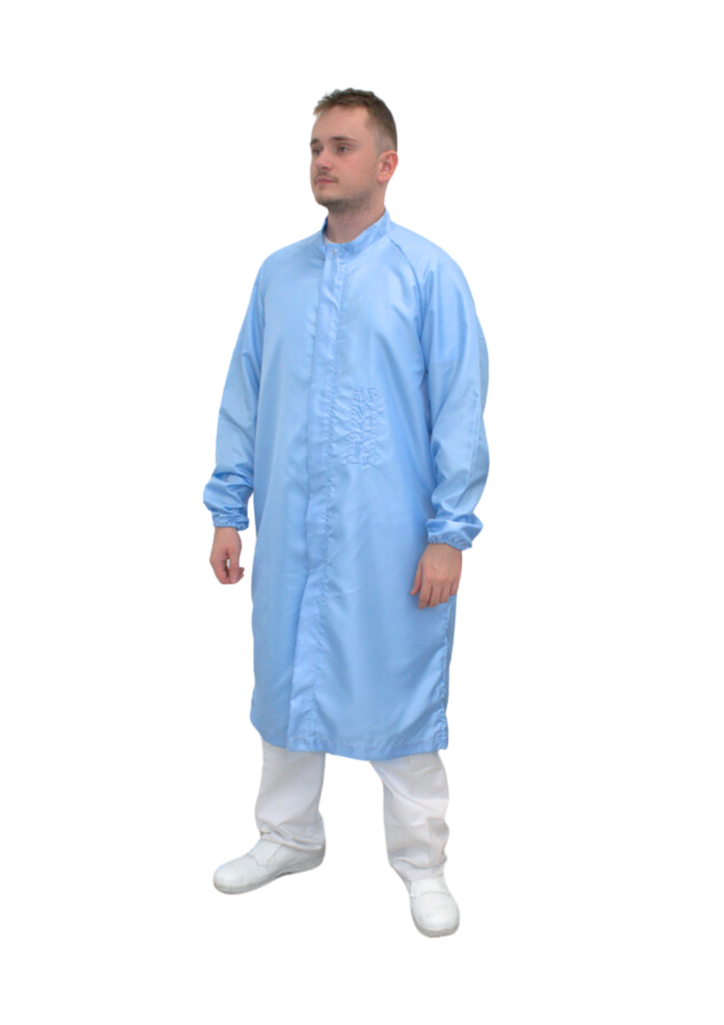 Unisex Cleanroom Gown with Mandarin Collar