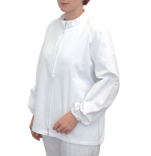 Unisex Mandarin Collar Tunic - White